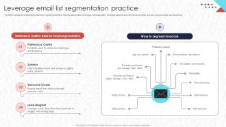 Leverage Email List Segmentation Practice Real Time Marketing MKT SS V