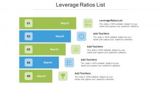 Leverage Ratios List Ppt Powerpoint Presentation File Backgrounds Cpb