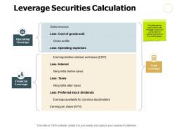 Leverage Securities Calculation Ppt Powerpoint Presentation File Example