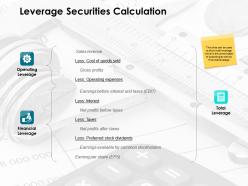 Leverage Securities Calculation Ppt Powerpoint Presentation Rules