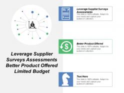Leverage supplier surveys assessments better product offered limited budget