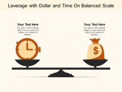 Leverage with dollar and time on balanced scale