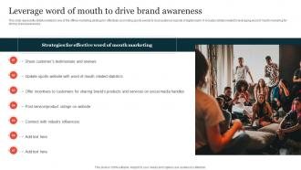 Leverage Word Of Mouth To Drive Brand Guide On Implementing Sports Marketing Strategy SS V