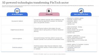 Leveraging Artificial Intelligence AI Powered Technologies Transforming Fintech Sector AI SS V