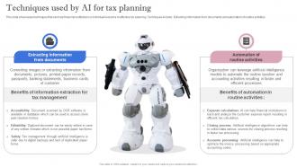 Leveraging Artificial Intelligence Techniques Used By AI For Tax Planning AI SS V