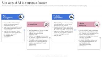 Leveraging Artificial Intelligence Use Cases Of AI In Corporate Finance AI SS V
