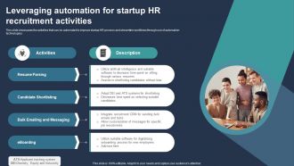 Leveraging Automation For Startup HR Recruitment Activities