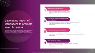 Leveraging Reach Of Influencers To Promote New Hair And Beauty Salon Marketing Strategy SS
