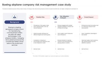 Leveraging Risk Management Process Boeing Airplane Company Risk Management Case Study PM SS