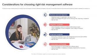 Leveraging Risk Management Process Considerations For Choosing Right Risk Management PM SS