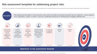Leveraging Risk Management Process Risk Assessment Template For Addressing Project Risks PM SS
