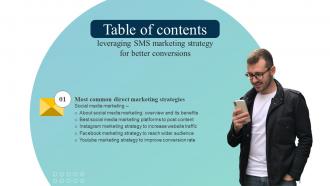 Leveraging SMS Marketing Strategy For Better Conversions Table Of Contents MKT SS V