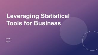 Leveraging Statistical Tools For Business PPT Structure ACP