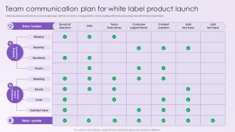 Leveraging White Labeling Team Communication Plan For White Label Product Launch