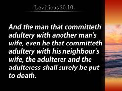 Leviticus 20 10 the adulteress are to be put powerpoint church sermon