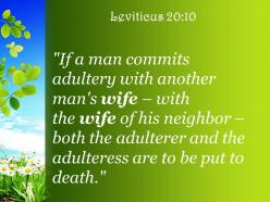 Leviticus 20 10 the adulteress shall surely be put powerpoint church sermon