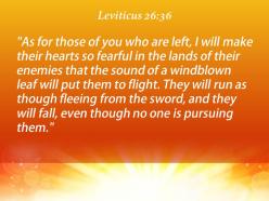 Leviticus 26 36 the sound of a windblown leaf powerpoint church sermon