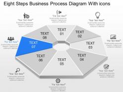 Lf eight steps business process diagram with icons powerpoint template