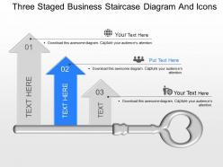 Lf three staged business staircase diagram and icons powerpoint template