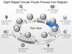 Lg eight staged circular puzzle process icon diagram powerpoint template slide