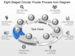 Lg eight staged circular puzzle process icon diagram powerpoint template slide