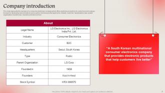 LG Electronics Investor Funding Elevator Pitch Deck Ppt Template Aesthatic Ideas