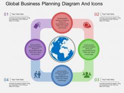 Lg global business planning diagram and icons flat powerpoint design