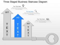 Lg three staged business staircase diagram powerpoint template
