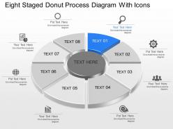 Lh eight staged donut process diagram with icons powerpoint template slide