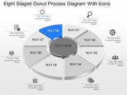 Lh eight staged donut process diagram with icons powerpoint template slide