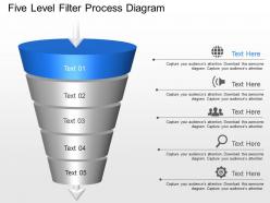 Lh five level filter process diagram powerpoint template