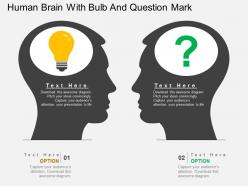 lh Human Brain With Bulb And Question Mark Flat Powerpoint Design