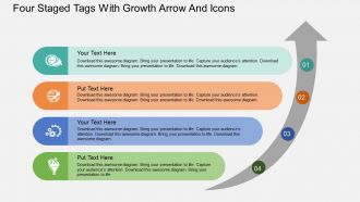 Li four staged tags with growth arrow and icons flat powerpoint design