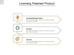 Licensing patented product ppt powerpoint presentation show slides cpb