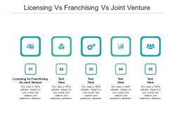 Licensing vs franchising vs joint venture ppt powerpoint presentation pictures design inspiration cpb