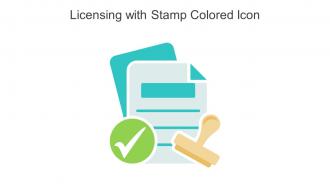 Licensing With Stamp Colored Icon In Powerpoint Pptx Png And Editable Eps Format