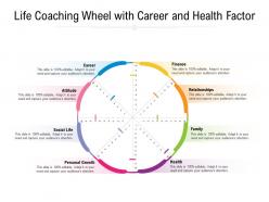 Life coaching wheel with career and health factor