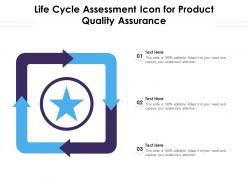 Life cycle assessment icon for product quality assurance