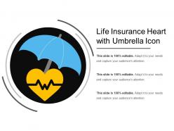 Life insurance heart with umbrella icon