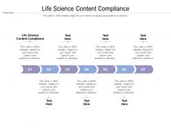Life science content compliance ppt powerpoint presentation show ideas cpb