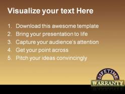 Life time warranty future powerpoint backgrounds and templates 1210