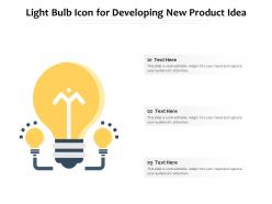 Light bulb icon for developing new product idea