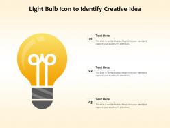 Light bulb icon to identify creative idea