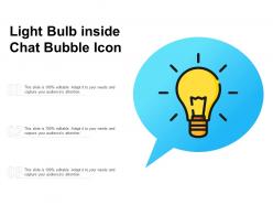 Light bulb inside chat bubble icon