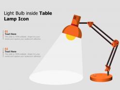 Light bulb inside table lamp icon