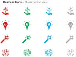 Light bulb patent idea solution magnifying glass with contact labyrinth ppt icons graphics
