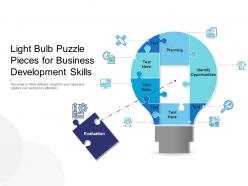 Light Bulb Puzzle Pieces For Business Development Skills