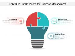 Light bulb puzzle pieces for business management