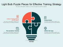 Light bulb puzzle pieces for effective training strategy