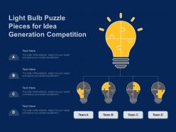 Light bulb puzzle pieces for idea generation competition